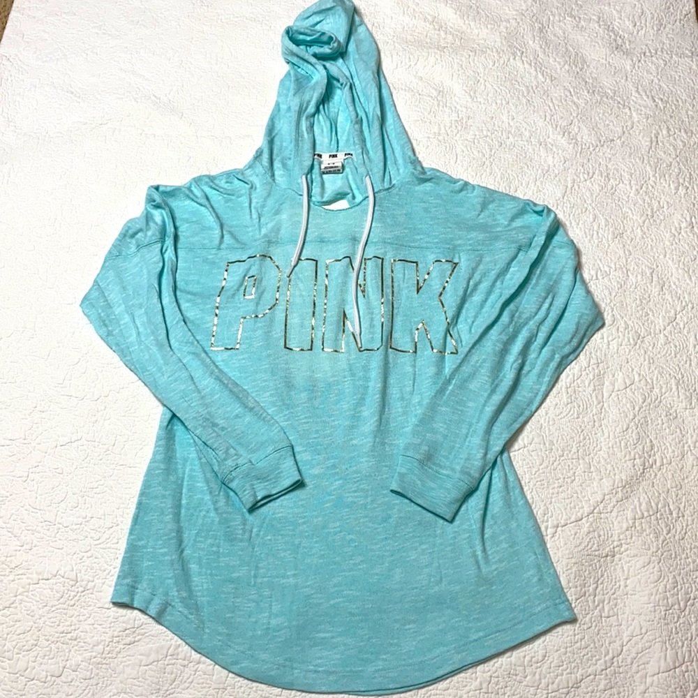 PINK SWEATSHIRT WITH HOOD AND OPEN BACK